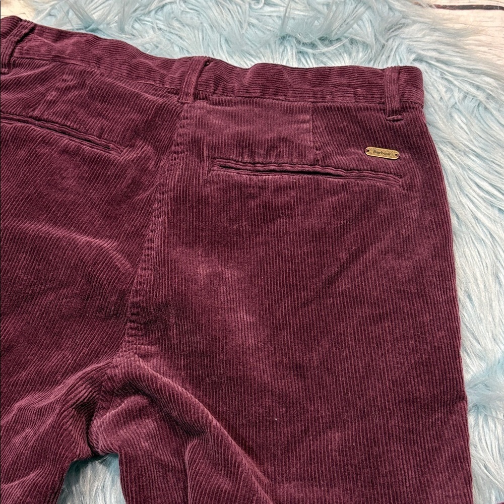 NWOT Barbour Plum Corduroy Essential Card Chino High Rise Pants - Picture 9 of 9